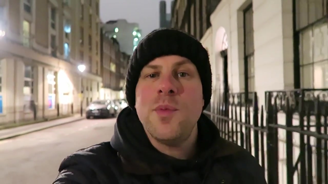 Barry Roberts walking through central London on a cold evening in February 2015