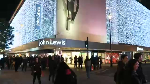 John Lewis façade covered in white Christmas lights in 2015