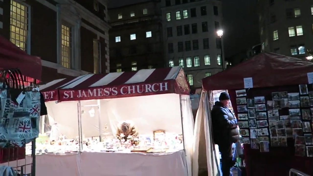 Market canopies carrying the name St James’s Church