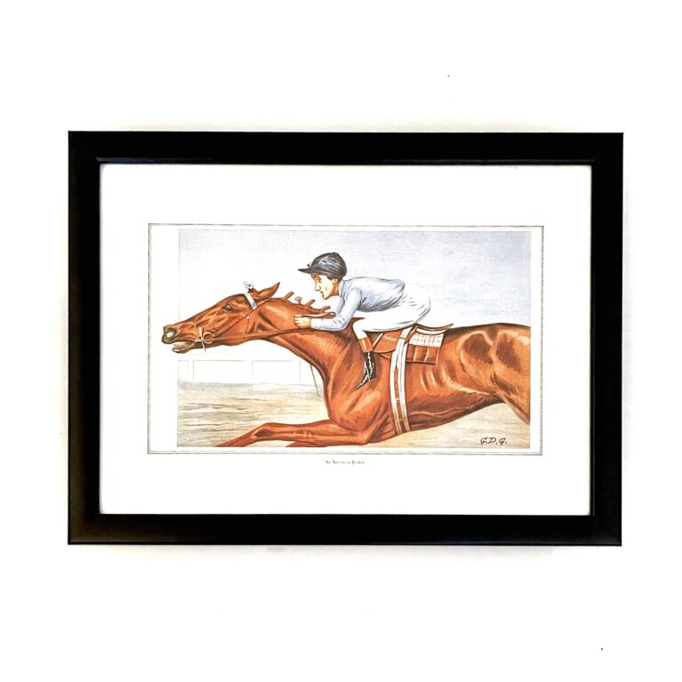 Framed Vanity Fair An American Jockey reproduction print depicting Tod Sloan