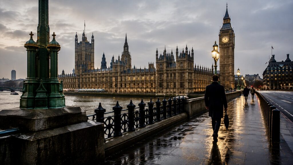 Moody Thames walk at dawn:dusk