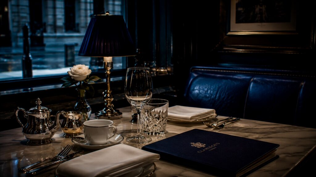 Roberts London Elegant café setting with city view