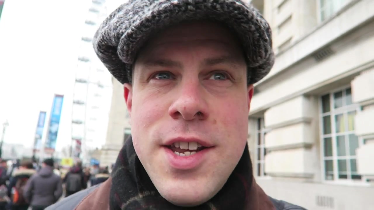Barry Roberts on the South Bank on New Year’s Eve 2016