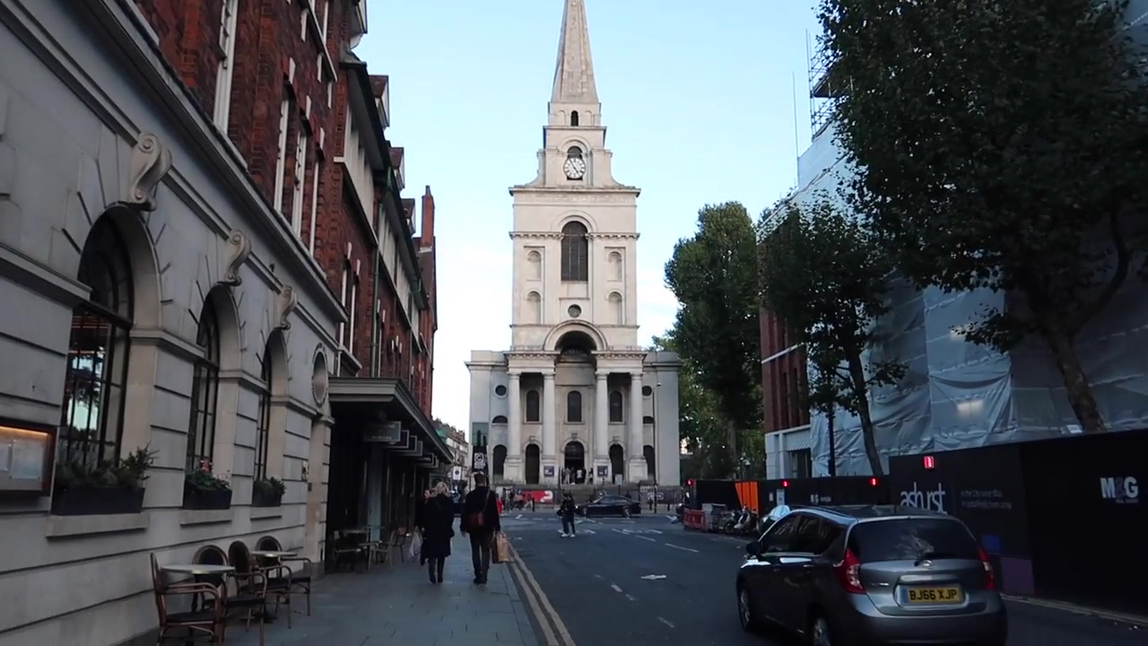 Christ Church Spitalfields viewed along Commercial Street in 2017