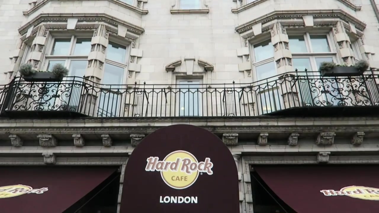 Original Hard Rock Cafe London exterior on Old Park Lane in February 2017