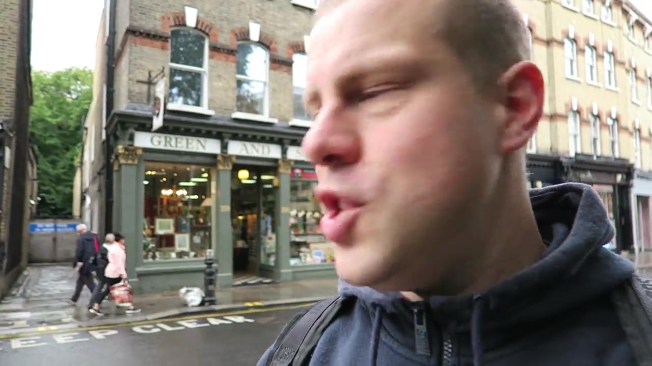 Barry walking along a wet King’s Road in Chelsea before breakfast