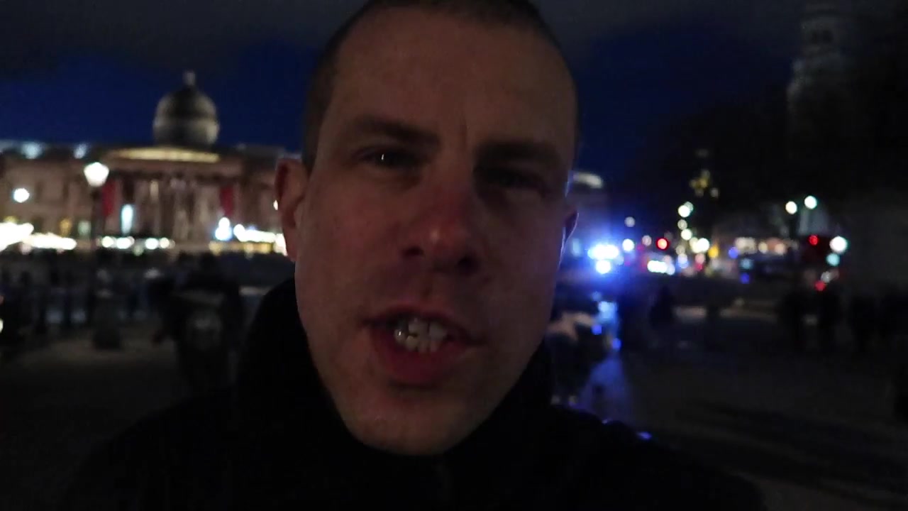 Barry Roberts in Trafalgar Square at the beginning of the 2019 Christmas walk