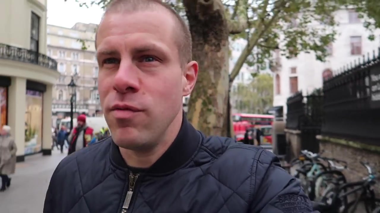 Barry Roberts walking from Trafalgar Square towards Gaby’s Deli in 2018