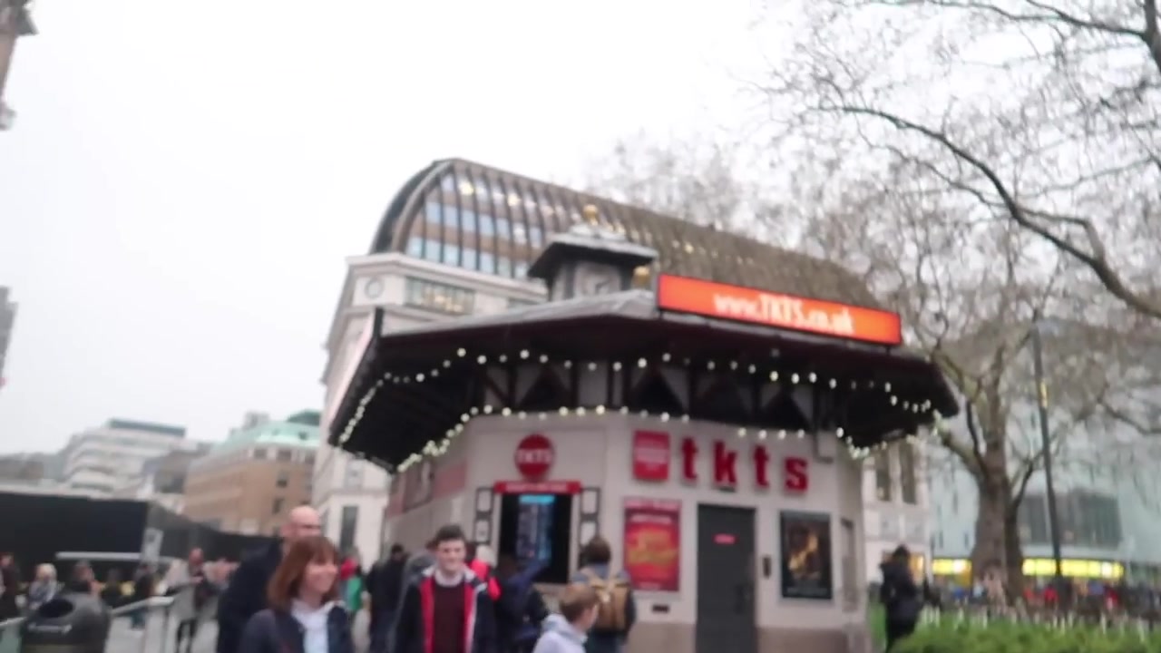 TKTS discount theatre ticket booth in Leicester Square during 2018