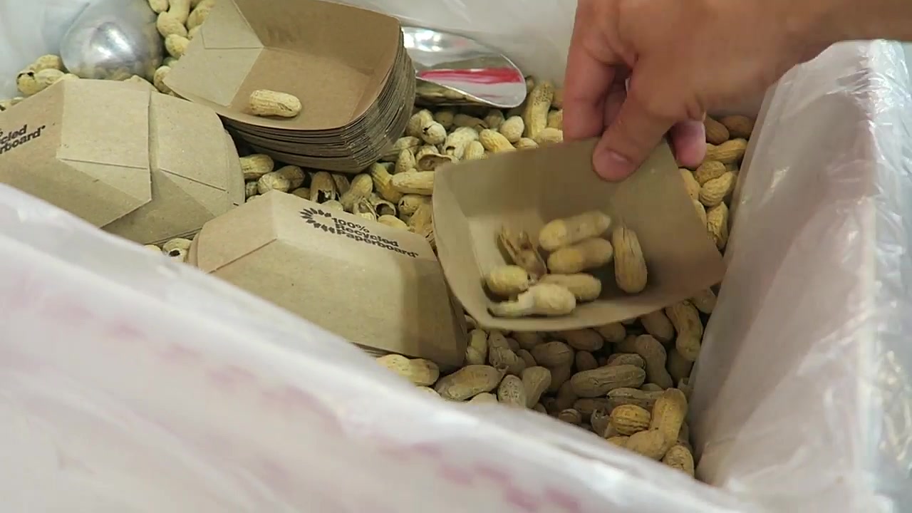 Complimentary peanuts at Five Guys