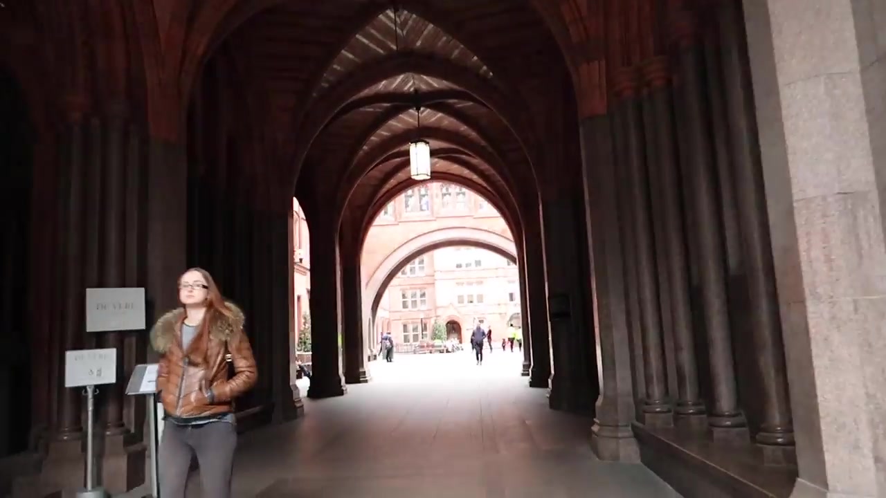 Gothic vaulted passage through Holborn Bars towards Waterhouse Square