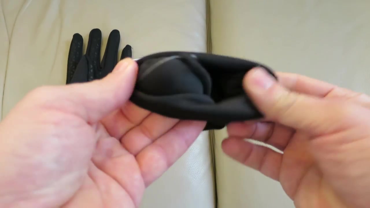 Close view of the lightweight North Face Etip glove construction