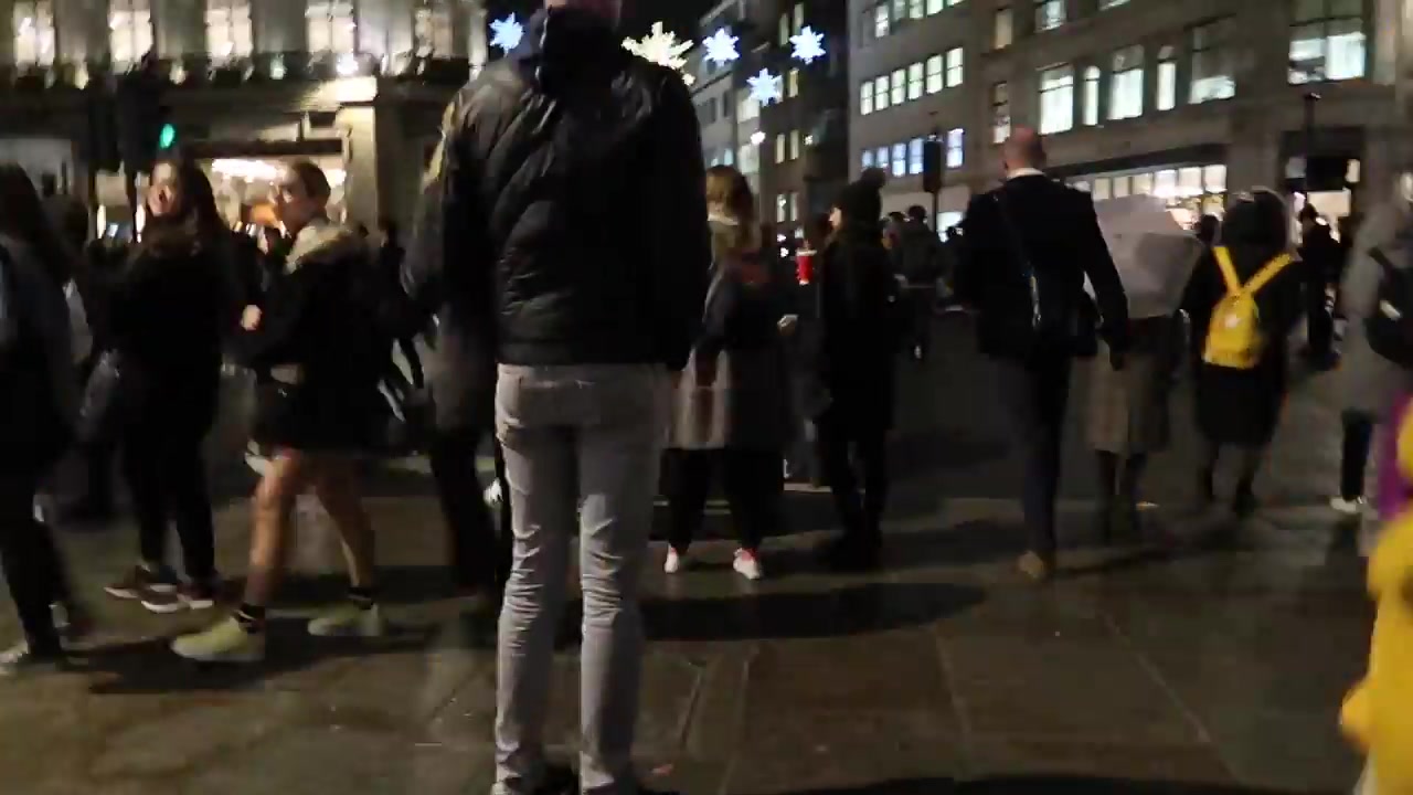 Spectators gathering on a traffic-free Regent Street for the 2019 switch-on