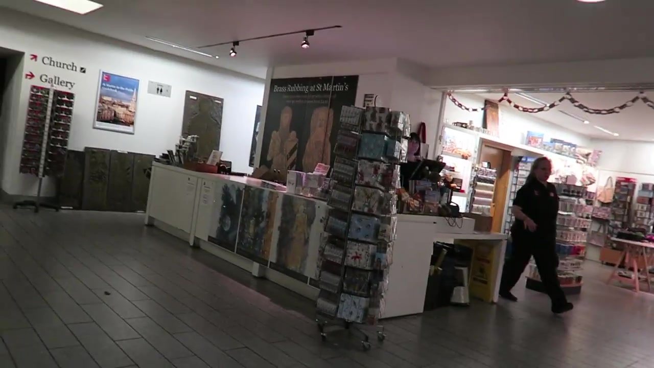 Gallery shop beside the entrance to Café in the Crypt at St Martin-in-the-Fields
