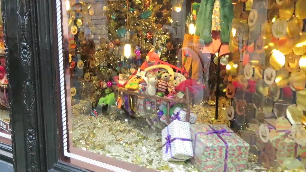 Wrapped presents and colourful gifts in Liberty London’s 2014 Christmas window