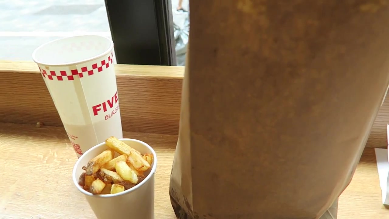 Five Guys fries and takeaway bag