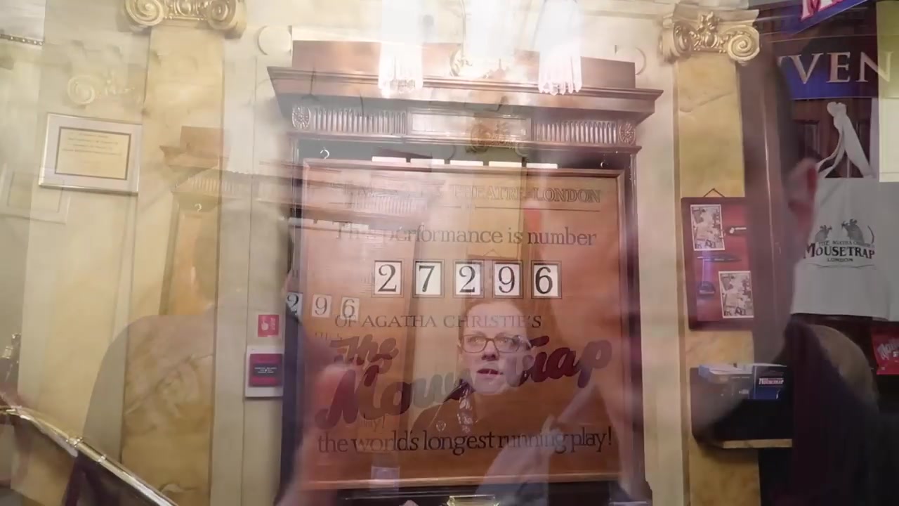 The Mousetrap display recording 27,296 performances at St Martin's Theatre