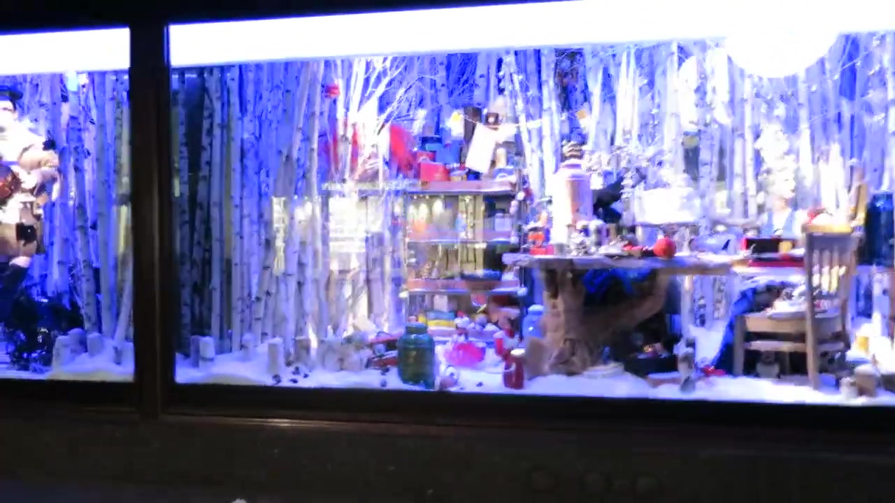 Toy-filled Christmas workshop window at Harrods in 2014