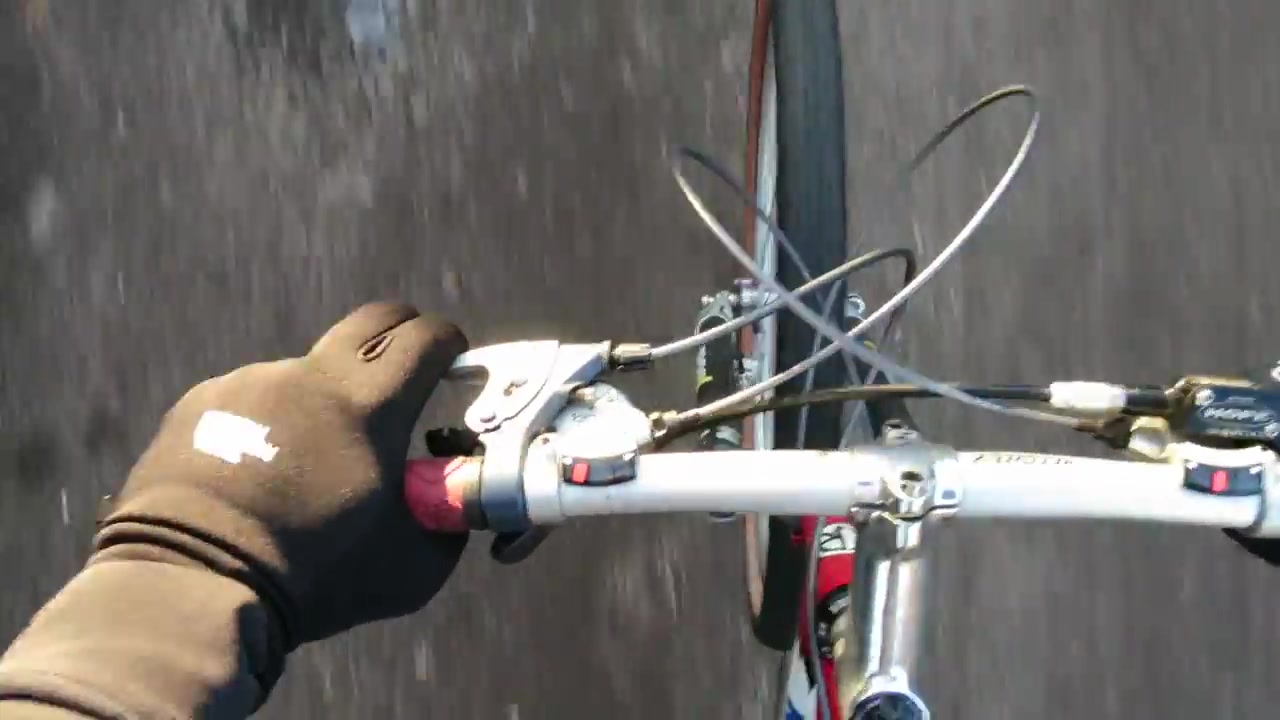 North Face Etip glove during a cold-weather bicycle test