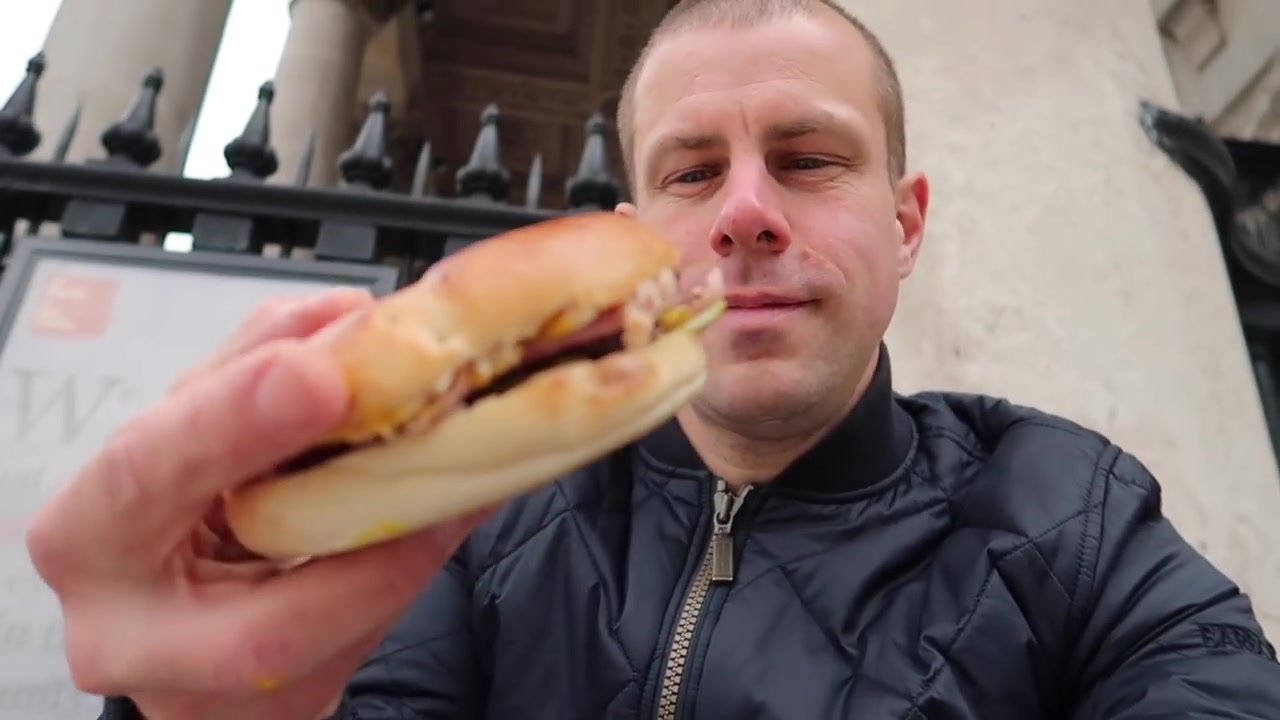 Salt beef bagel from Gaby’s Deli held by Barry Roberts