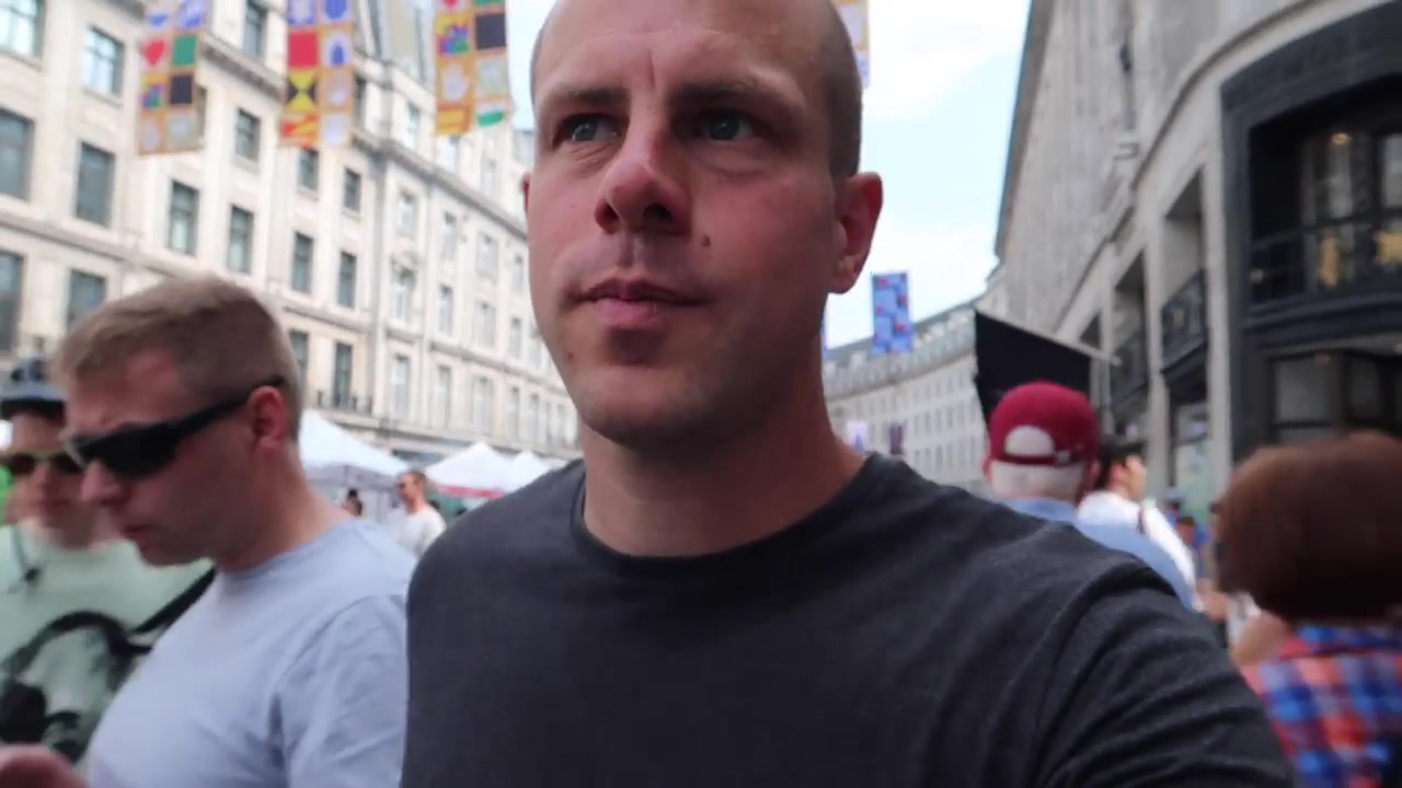 Barry Roberts among crowds on pedestrianised Regent Street during Summer Streets 2018