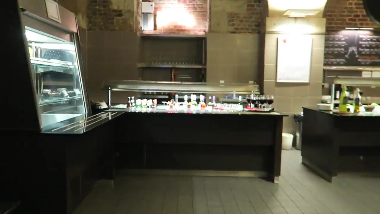 Self-service food counter inside Café in the Crypt beneath St Martin-in-the-Fields