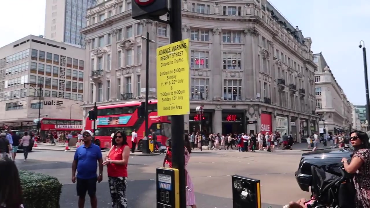 Oxford Circus filled with pedestrians during Regent Street Summer Streets 2018