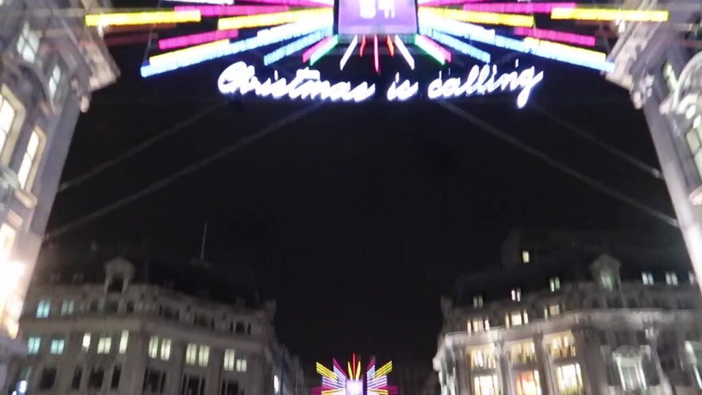 Christmas is calling light installation spanning Oxford Street in 2018