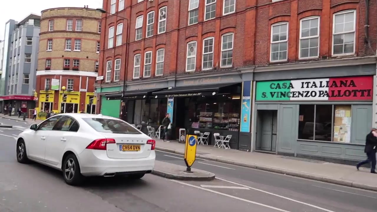 Casa Italiana and Italian businesses beside St Peter's Church in Clerkenwell