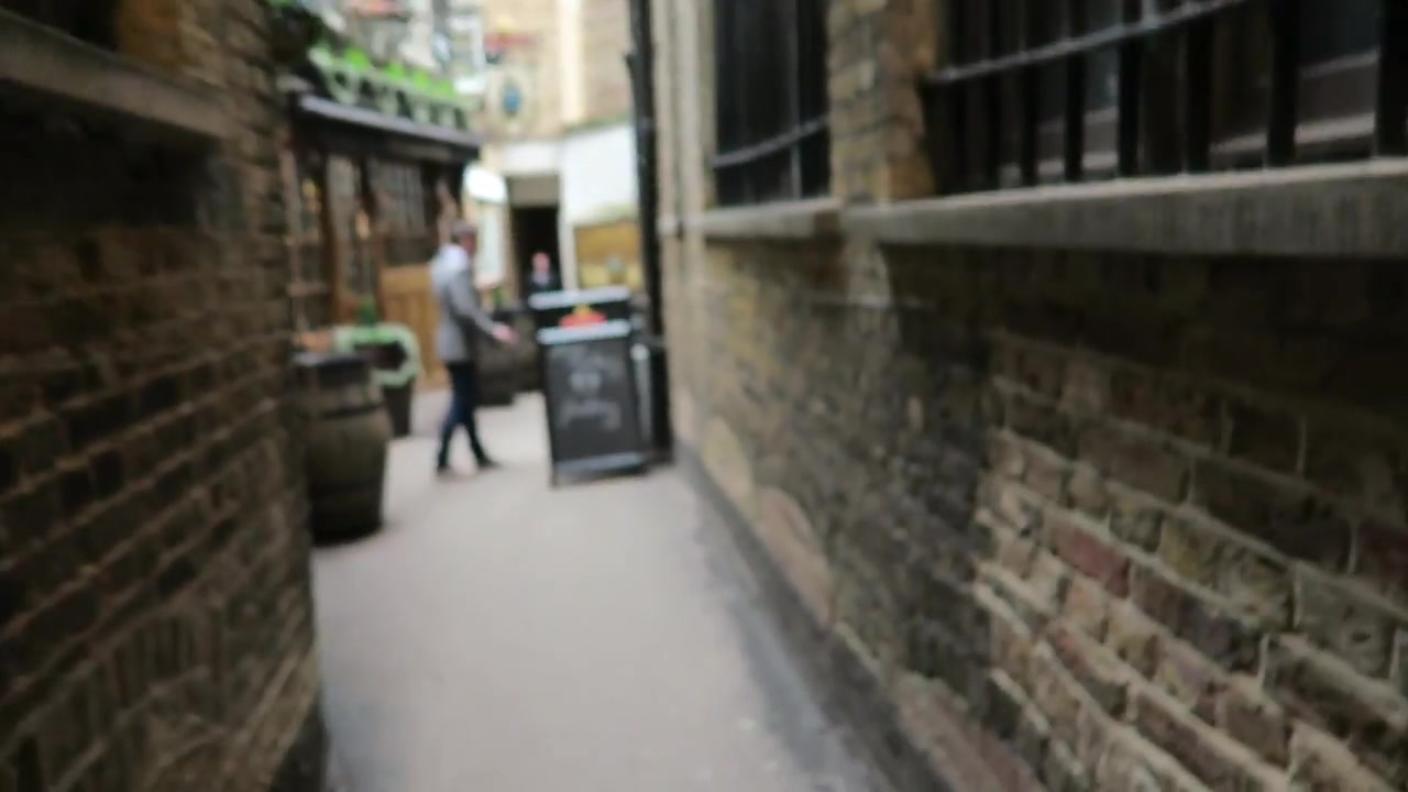 The narrow Ely Court passage leading from Hatton Garden to Ye Olde Mitre