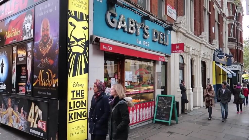 Gaby’s Deli on Charing Cross Road shortly before it closed in October 2018