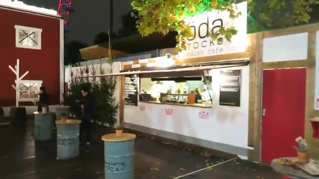 Food chalet at the Southbank Christmas Market in London in 2016
