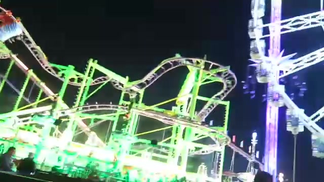 Illuminated fairground ride at Hyde Park Winter Wonderland in 2016