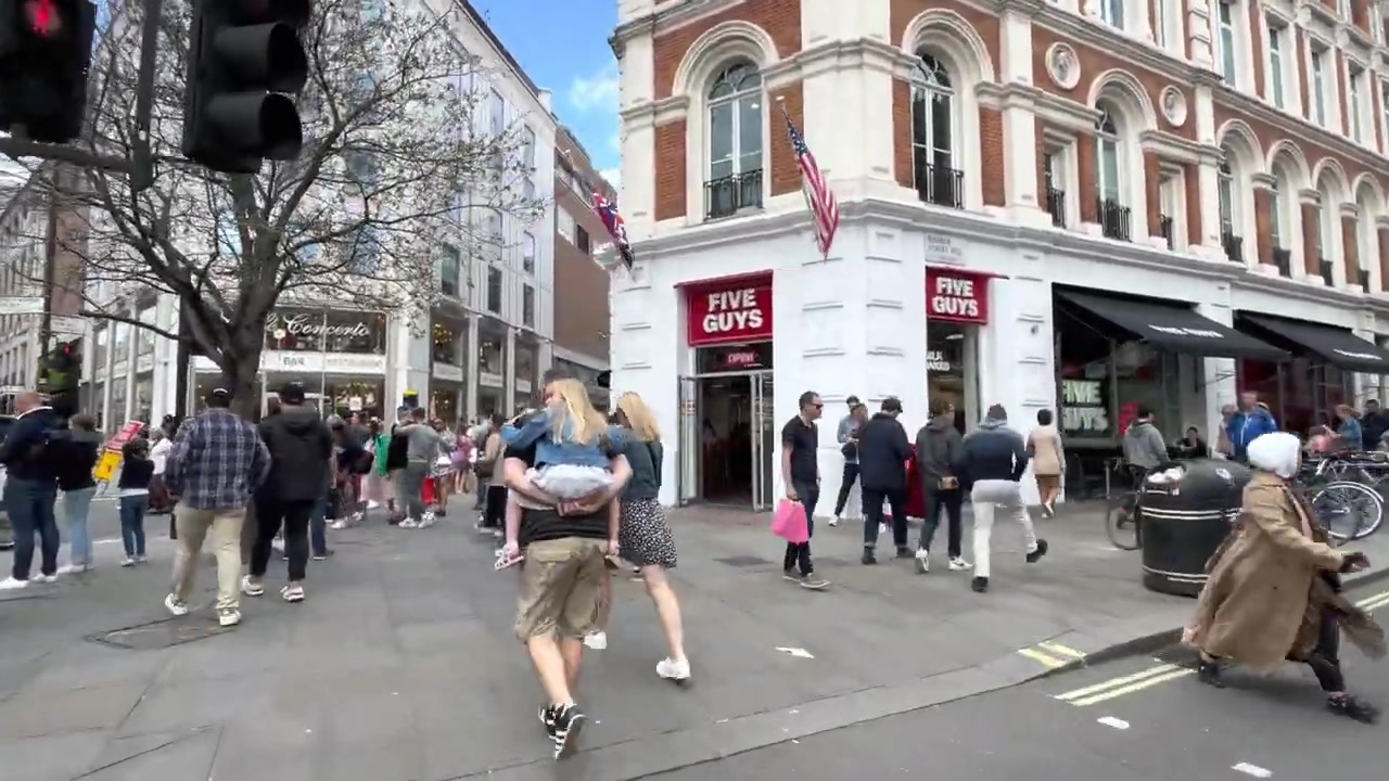 Five Guys restaurant on Long Acre in Covent Garden in 2022