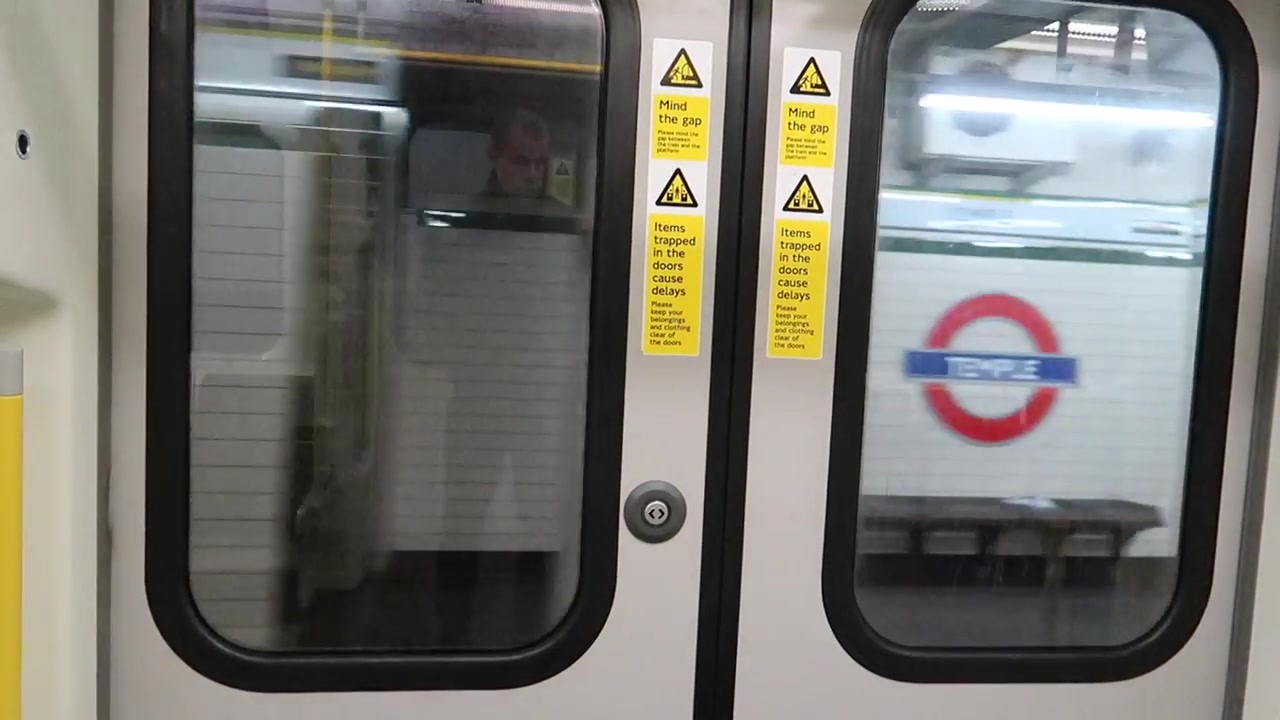 London Underground train at the start of a Friday night in London