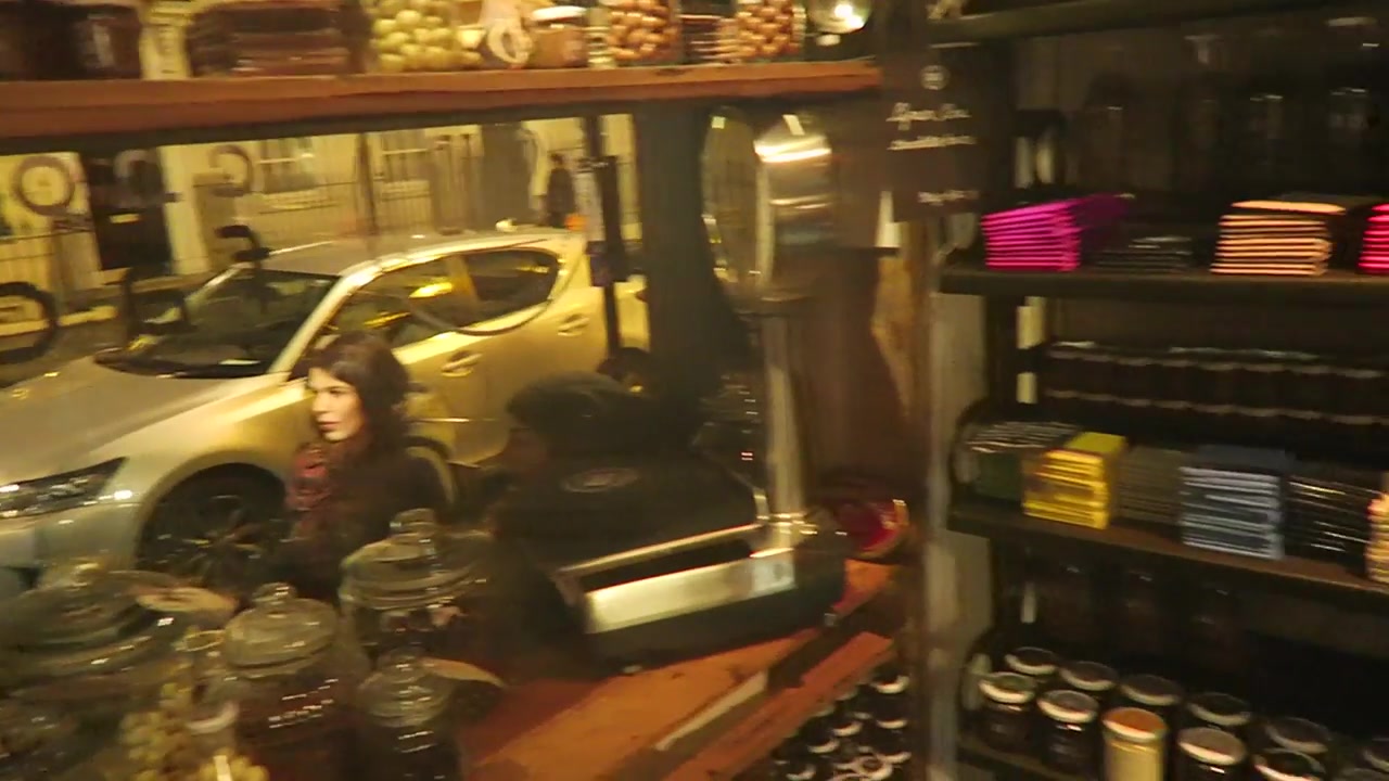 Shelves of packaged chocolate inside SAID dal 1923 in Soho in December 2016
