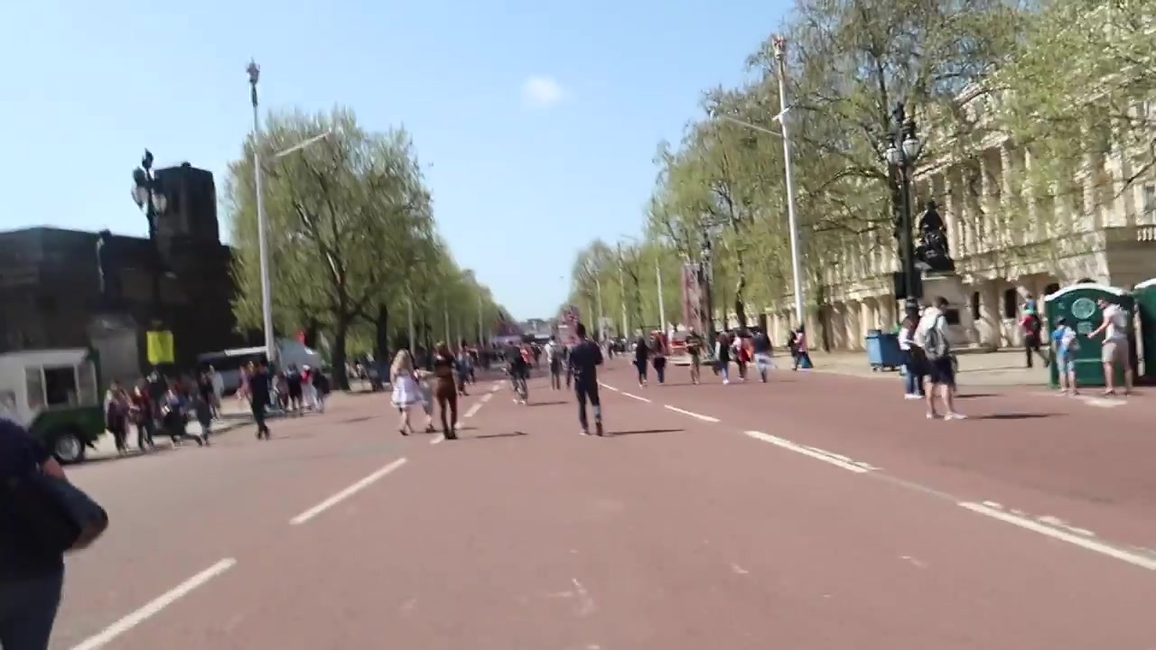 Runners on the final mile of the London Marathon near The Mall in 2018