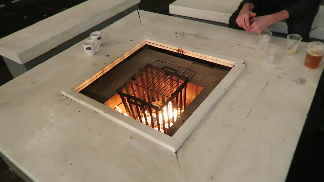 Open fire at a festive pop-up venue on London’s South Bank in December 2016