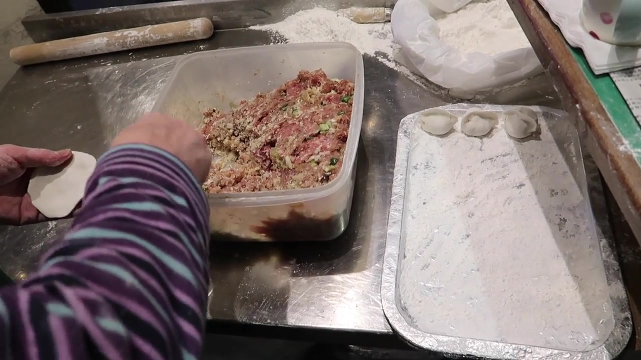 Dumplings being handmade at Jen Cafe in Chinatown