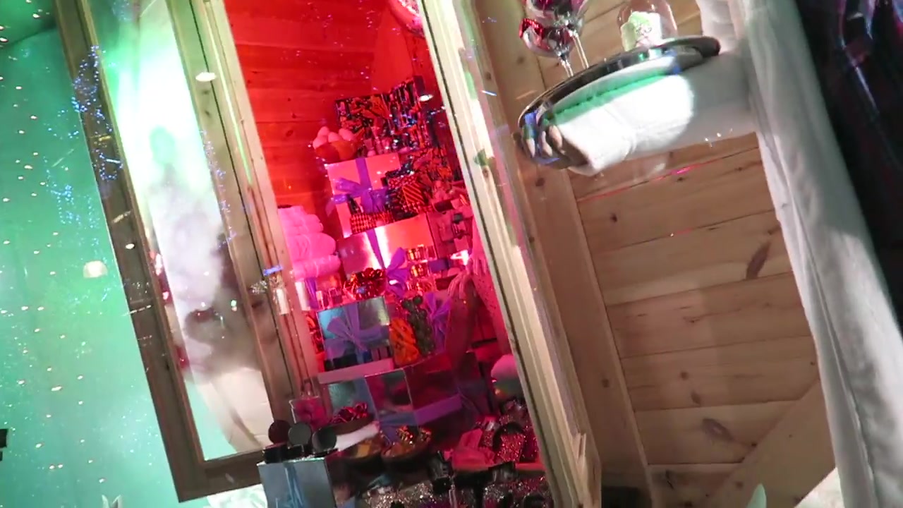 Santa and fashion mannequins in the Selfridges Shine On Christmas display