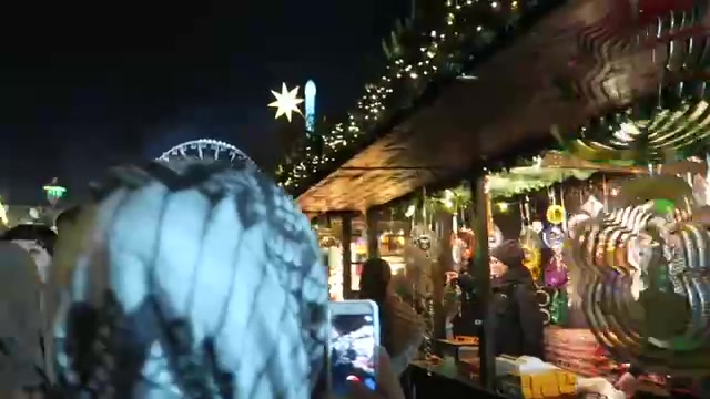 Wooden Christmas market stalls at Hyde Park Winter Wonderland 2016