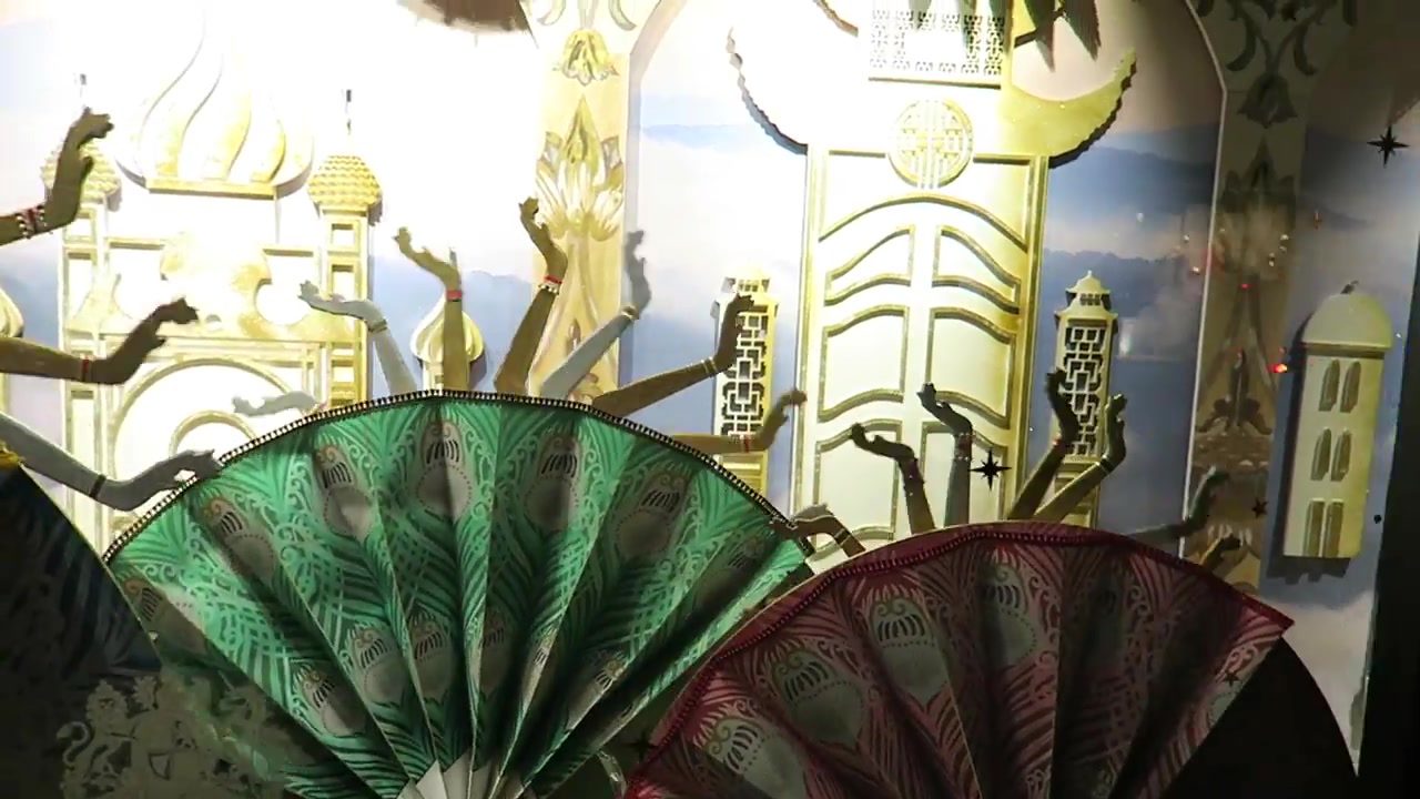 Decorative fans and toy soldiers in Liberty London’s 2016 Nutcracker Christmas display