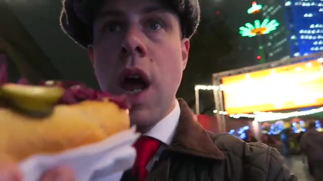 Freshly prepared street food served at the Southbank Christmas Market