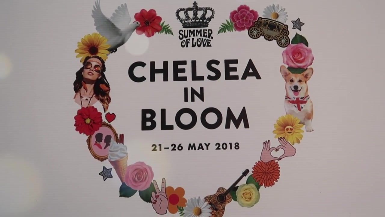Chelsea in Bloom 2018 Summer of Love event sign
