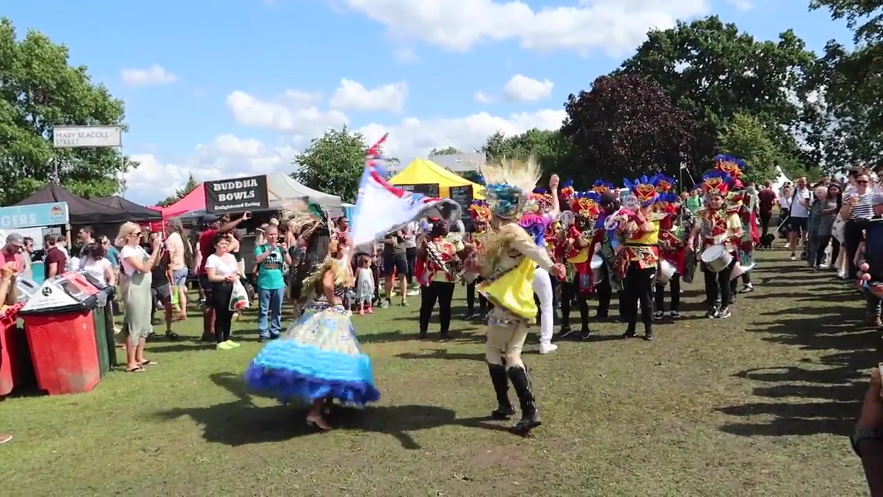 Colourfully dressed performers at the Lambeth Country Show.