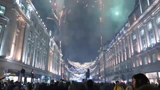 Fireworks at the Regent Street Christmas lights switch-on.