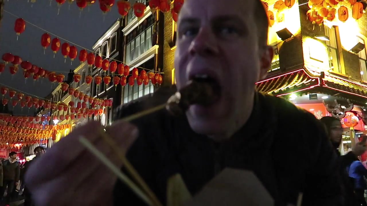 Trying the hot vegetable skewers beneath Chinatown’s lanterns.