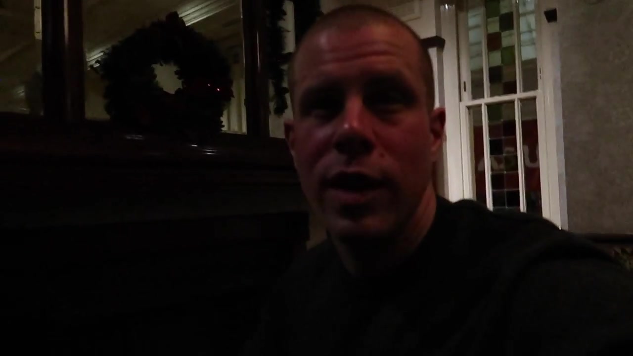 Barry Roberts beside the pub fire during the Christmas special.