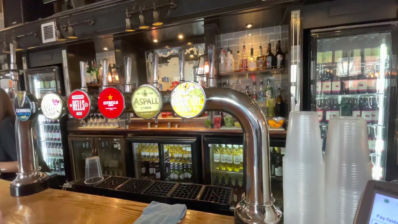 Beer taps inside the Punch and Judy pub in Covent Garden in 2022