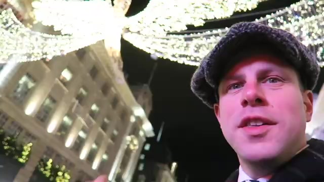 Regent Street illuminated at night after the 2016 Christmas lights switch-on
